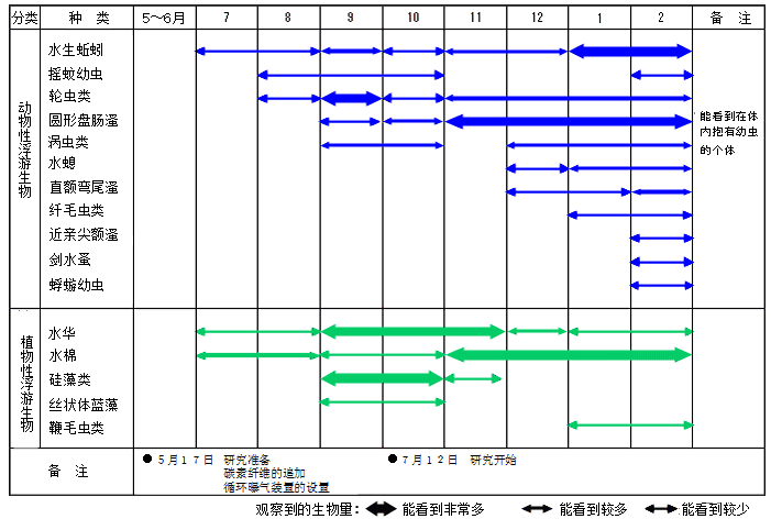 炭素繊維付着した微生物の径月変化